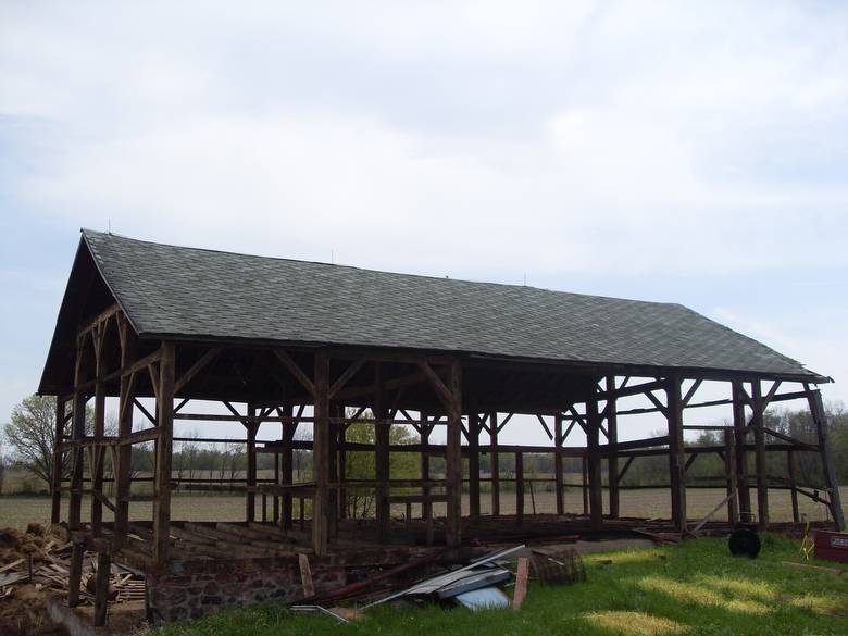 Shafer Barn Exterior with Siding Removed